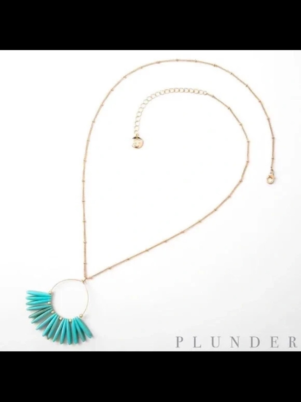 Plunder Camie Turquoise Gold Tone Necklace NWT